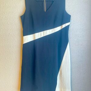 Black house black market black V neck sleeveless  dress size 8